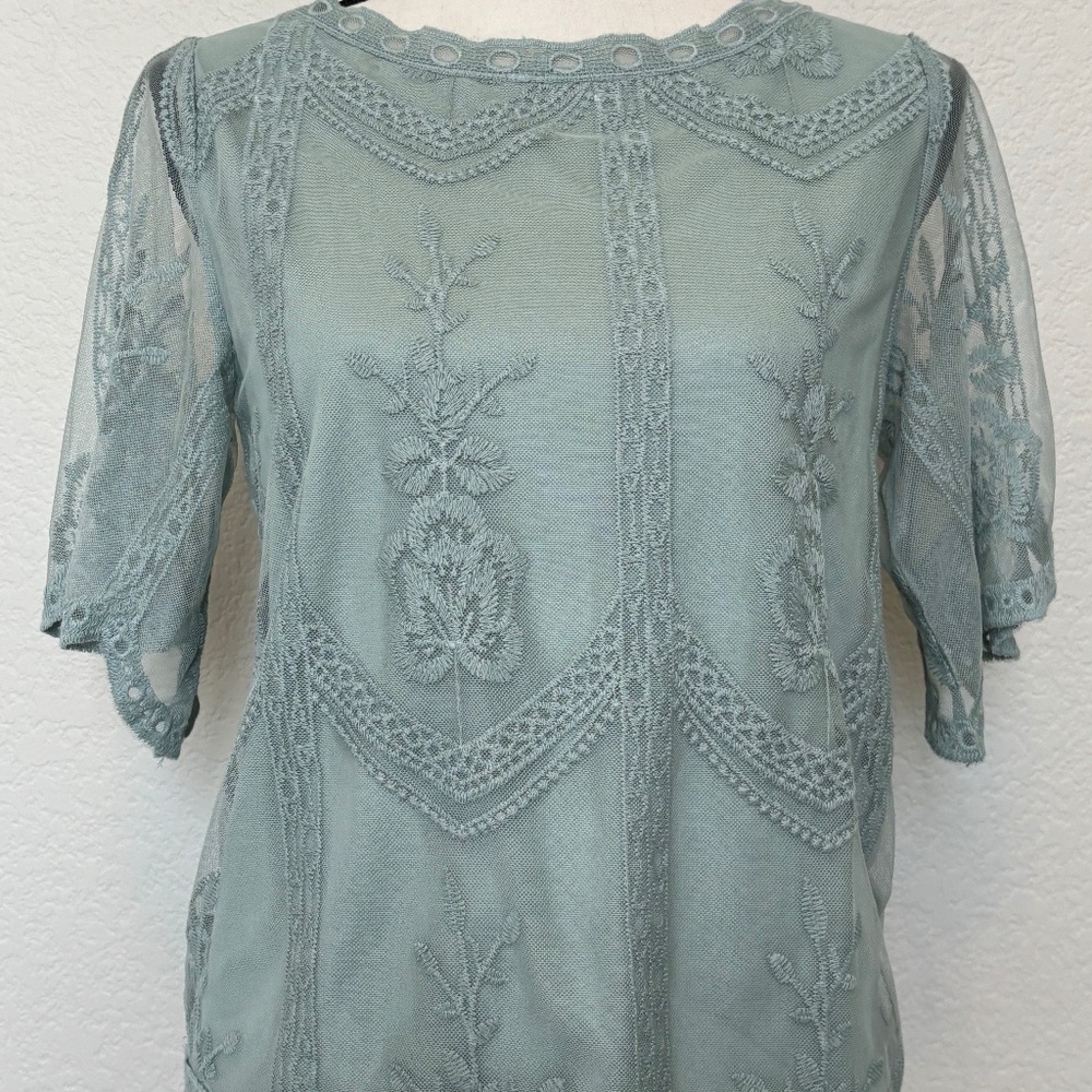 Daytrip Tulle Embroidery Lace Blouse